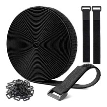 Colliers de Serrage Réglables, à Couper à la Longueur Souhaitée, Attaches Réutilisables, Sangles de Fixation, Organisateurs de Câbles
