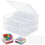 Bead Organizer Box 2 Pack, 60 Small Girds Bead Storage Organizer, Beads Storage Containers with 2 Sheets Label Stickers 1