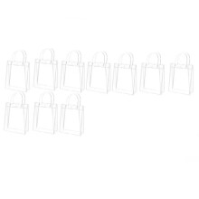 10PCS Clear PVC Gift Bags with Handles Reusable Plastic Wrap Tote Bags Transparent Shopping Bag for Christmas Party
