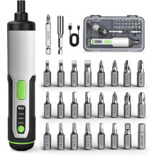 Electric Screwdriver Cordless Power Screwdrivers Set Tool Kit 25 Bits 3 Torque Settings for Furniture Bike Repair Tool