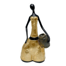 Sculptures Home Decor Abstract Resin Figure Holding Jar Modern Female Body Sculpture for Desktop Home Living Room B