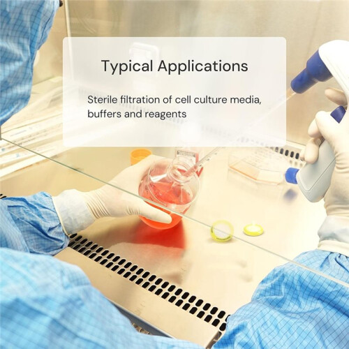 10-Pack Sterile Filter with Double-Layer PES Hydrophilic Membrane, 0.2μm,33mm Diameter Individually Packed 1