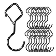 18 Schwarze S-Haken für Schwere Lasten. Metall-S-Clip-Haken für Küche, Schrank, Tasse, Kaffeebecher, Vogelfutterhaus, Blumentöpfe und Pflanzen.