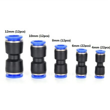 80pcs Quick Connect Push Connectors for Polyethylene Pipe PU/PA/PE/PVC Compatible with 1/2 3/8 5/16 1/4 5/32 Inch Tubing