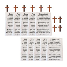 25pcs Prayer Quilt Text Panel with Wooden ,Faith-Inspired, Pre-Printed Fabric for DIY and Religious Keepsakes