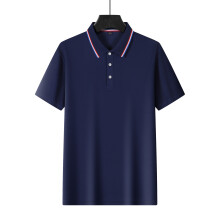 (Navy Blue, S) Amerikanisches Kurzarm-Sommer-Polo-T-Shirt für Herren