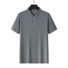 (Gray, M) Amerikanisches Kurzarm-Sommer-Polo-T-Shirt für Herren