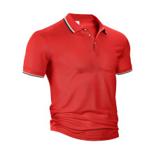 (Red, XXXL) Polo da uomo a maniche corte, ampia e traspirante, ideale per l'estate.