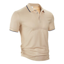 (Khaki, M) Polo da uomo a maniche corte, ampia e traspirante, ideale per l'estate.