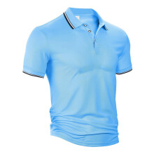 (Light Blue, XL) Polo da uomo a maniche corte, ampia e traspirante, ideale per l'estate.