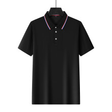 (Black, XXL) Polo da uomo americana a maniche corte, ideale per l'estate.