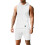 (White, M) Ensfarget jacquard-hettevest og shortssett for menn 1