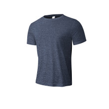(Navy Blue, XL) Men's Summer Youth Breathable Slim Fit Round Neck Base Layer Sports Running Short Sleeve