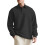 (Black, XL) Men's Textured Jacquard Solid Button-Up Long Sleeve Loose Sweatshirt 1