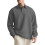 (Gray, XL) Men's Textured Jacquard Solid Button-Up Long Sleeve Loose Sweatshirt 1