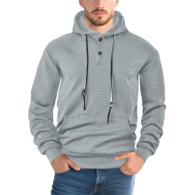 (Gray, M) Felpa con cappuccio a maniche lunghe, modello casual, sportivo, ampia, ideale per primavera e autunno.