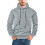 (Gray, M) Frühlings- und Herbstpullover, einfarbig, lässig, sportlich, locker, langärmelig, Kapuzenpullover 1