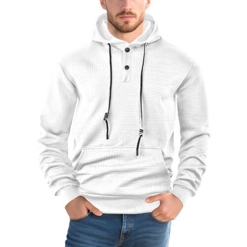 (White, S) Pull-over printemps-automne uni décontracté sport ample à manches longues et capuche