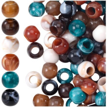 1000 Perles à Gros Trou pour Loisirs Créatifs, Perles Acryliques pour Cheveux avec un Grand Trou, Idéales pour la Création de Bijoux. Couleur