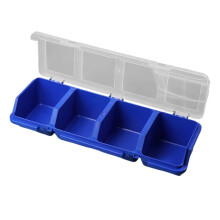 3-Teilige Aufbewahrungsbox mit Mehreren Fächern für Schrauben, Kunststoff-Aufbewahrungsbox für Kleinteile, Schraubenbox (3 X Blau)