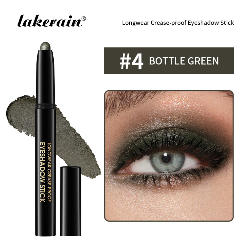(Color-4) Creamy Matte & Glitter Eyeshadow Stick Waterproof Shimmer Eye Pencil & Eyeliner for Makeup
