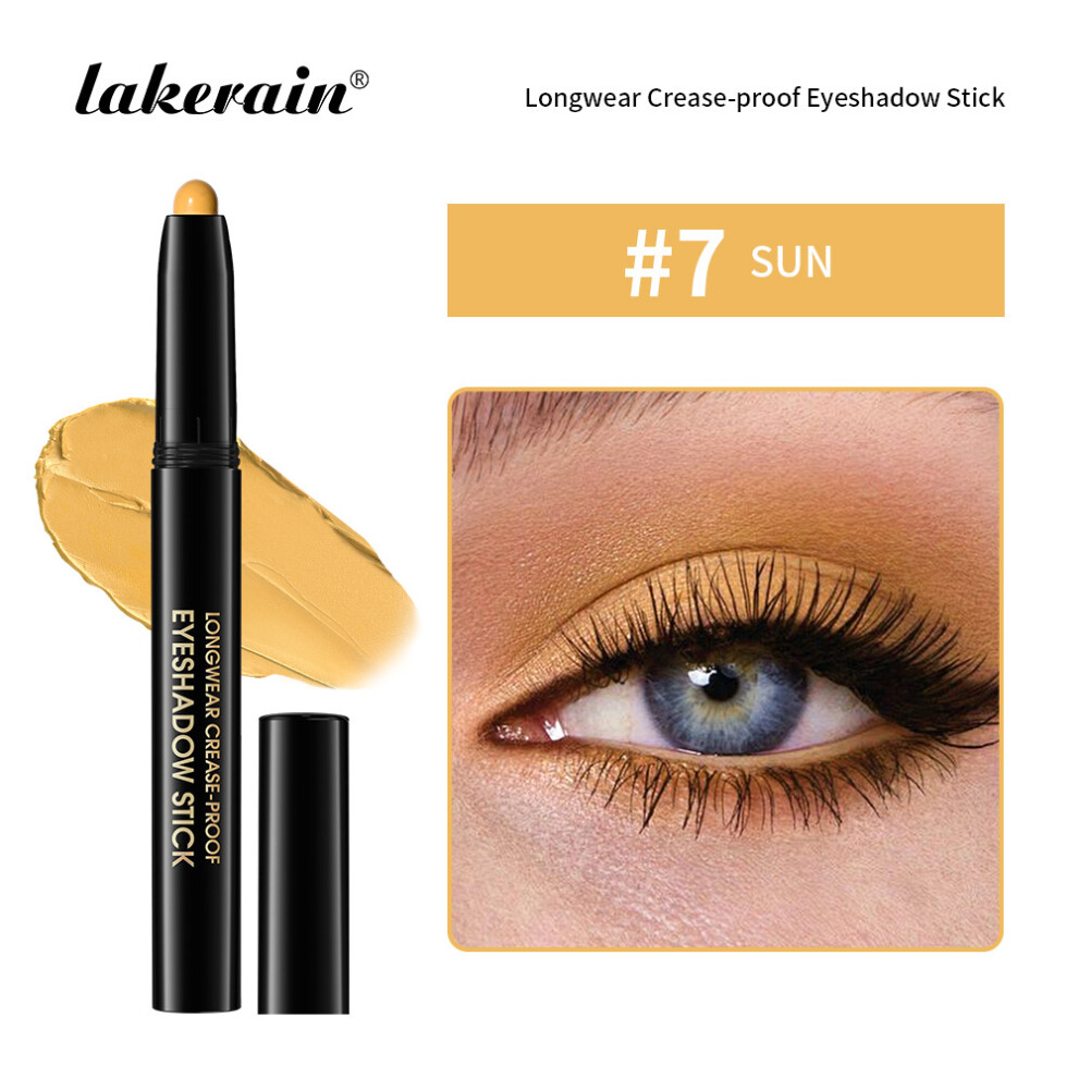 (Color-7) Creamy Matte & Glitter Eyeshadow Stick Waterproof Shimmer Eye Pencil & Eyeliner for Makeup