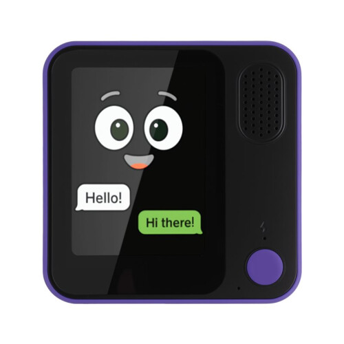 Robô de Voz com IA, Tela HD de 3,5 Polegadas, Chatbot de IA com Reconhecimento de Emoções Multilíngue GPT, Preto e Roxo