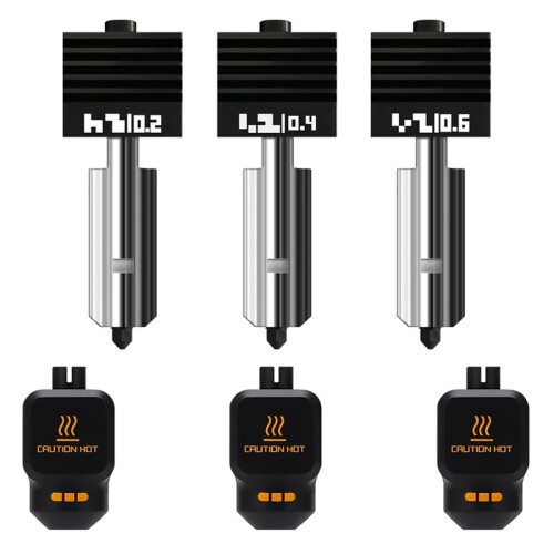 Lot de 3 Têtes D'Impression pour Bambu P2S/H2S/H2D/A1/A1  (Buse en Acier Trempé)