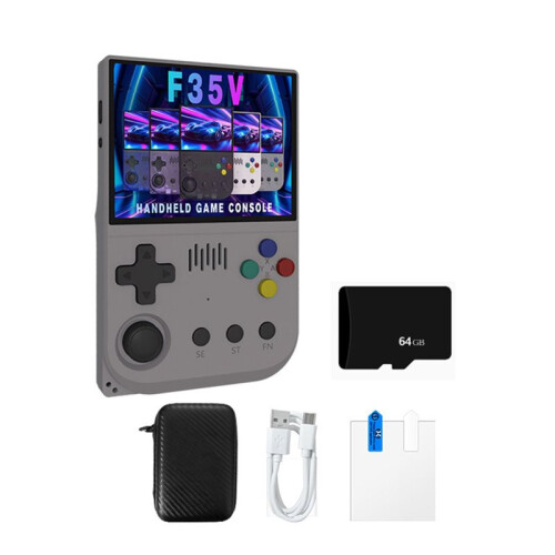 Console de Jeux Classique F35V 3,5 Pouces, Système Linux Open Source, 64 Go de RAM, Compatible avec  de 30 Émulateurs, Console de Jeux PSP Rétro