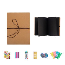 Opvouwbaar Aquarel Tekenblok voor Kunstenaars en Studenten, Schetsboek met Zwart Karton aan de Binnenkant + DIY Materiaalkit