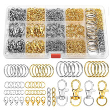 Keychain Making Kit, Keychain Supplies Including Key Chain Hooks, Lobster Clasps, Key Rings and Jump Rings for Key