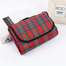 (Red, 150*130) Outdoor picnic mat lattice portable folding picnic outing camping mat waterproof thickened beach mat