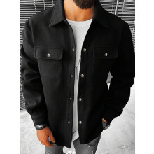 (Black, XXL) Giacca da lavoro casual da uomo in velluto a coste, con colletto risvoltato, vestibilità ampia.
