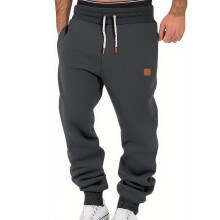(Dark Gray, M) Pantaloni da jogging casual da uomo, tinta unita, vestibilità ampia e affusolata, per primavera/autunno.