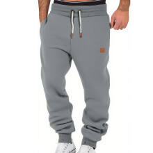 (Light Gray, S) Pantaloni da jogging casual da uomo, tinta unita, vestibilità ampia e affusolata, per primavera/autunno.