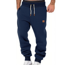 (Navy Blue, XXL) Pantaloni da jogging casual da uomo, tinta unita, vestibilità ampia e affusolata, per primavera/autunno.