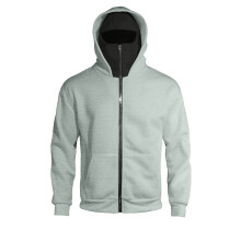 (Light Gray, L) Sweat-shirt à capuche zippé double couche printemps-automne, coupe ample, style urbain, poches, veste de couple