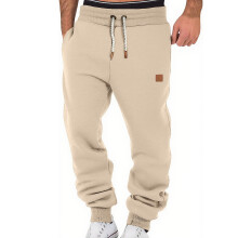 (Khaki, XL) Pantaloni da jogging casual da uomo, tinta unita, vestibilità ampia e affusolata, per primavera/autunno.