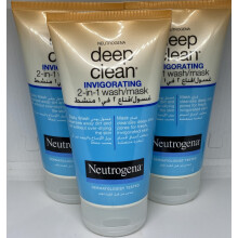 3x Neutrogena Deep Clean Invigorating 2in1 Wash & Mask 150ml
