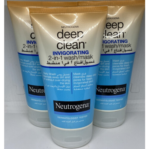 Neutrogena 3x Neutrogena Deep Clean Invigorating 2in1 Wash & Mask 150ml