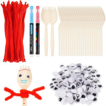 100 Sets of Handmade Disposable Manual Fork Sets Including Self-Adhesive Fork, and  Pens,Make Your Own  Kit