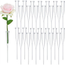 100 Stuks Waterbuisjes voor Bloemen, 15 cm (6 Inch), Plastic Bloemenbuisjes voor Verse Bloemen met Rubberen Dop voor de Bloemstengel