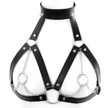 Cintura regolabile in similpelle PU Liangliang con nappe a catena in metallo, accessorio per la vita in stile punk gotico da donna (nera)