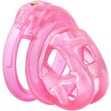 Weicher, atmungsaktiver Silikon-Schutzkäfig für Männer mit 4 verstellbaren Ringen, leichtes, leises und komfortables Tragegerät (Pink NUB)