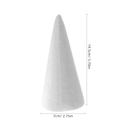 12 witte schuimrubberen knutselkegels van 14,5 cm 1