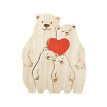 Personalize Wooden Bear Family Puzzle Bear Family Jigsaws-4