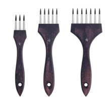 Multi- Round Comb Brush Set - 3Pcs Professional Synthetic Brushes, Designed for Textures and Special Effects