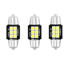 3 pezzi Luci di lettura/luci targa per auto da 31 mm compatibili con DC12V-24V 3W 6000K 660LM 6LED SMD-3030_M