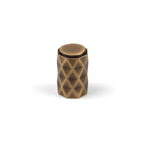 20mm Antique Brass Diamond Cut Knob