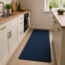 (Short Pile 80x150cm, Navy) Luxury Short Pile Rug - Soft Fluffy Anti-Slip Washable Area Rug with Memory Foam Backing | Living Room & Bedroom Carpet